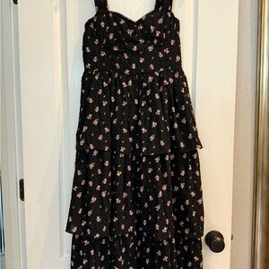 Shop Talulah Black Floral Tiered Dress